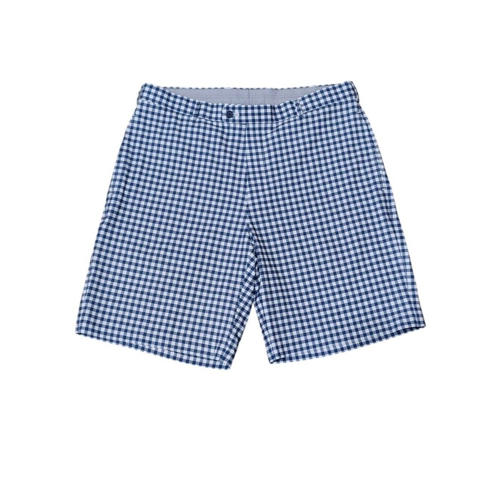 Peter Millar Wicking Blue Gingham Golf Shorts 34